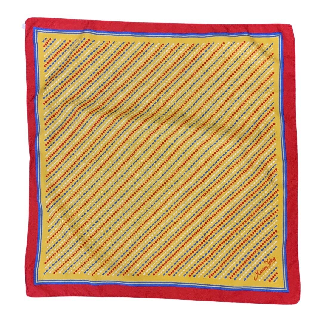 VINTAGE 60s 70s YELLOW, RED, BLUE, WHITE, GEOMETRIC, MOD, SCARF