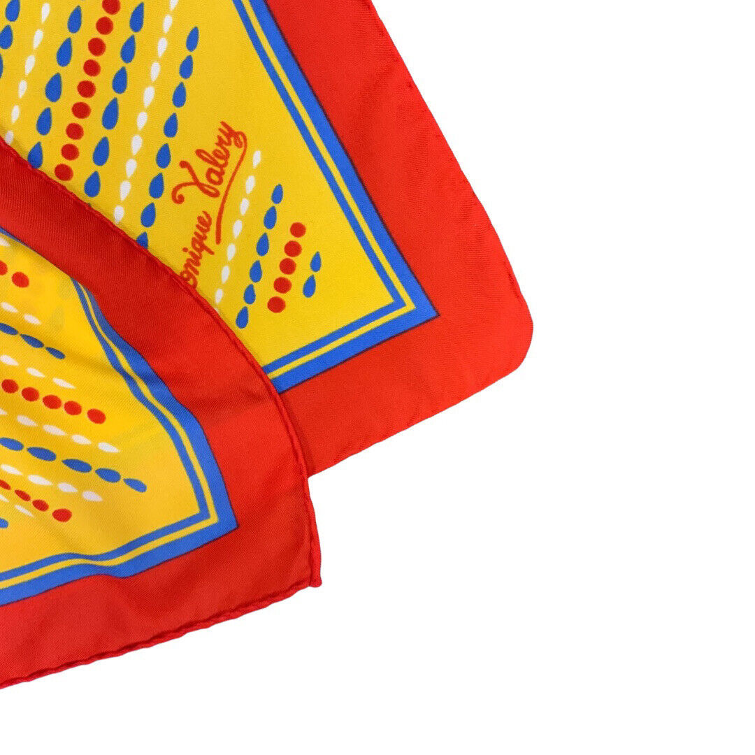 VINTAGE 60s 70s YELLOW, RED, BLUE, WHITE, GEOMETRIC, MOD, SCARF