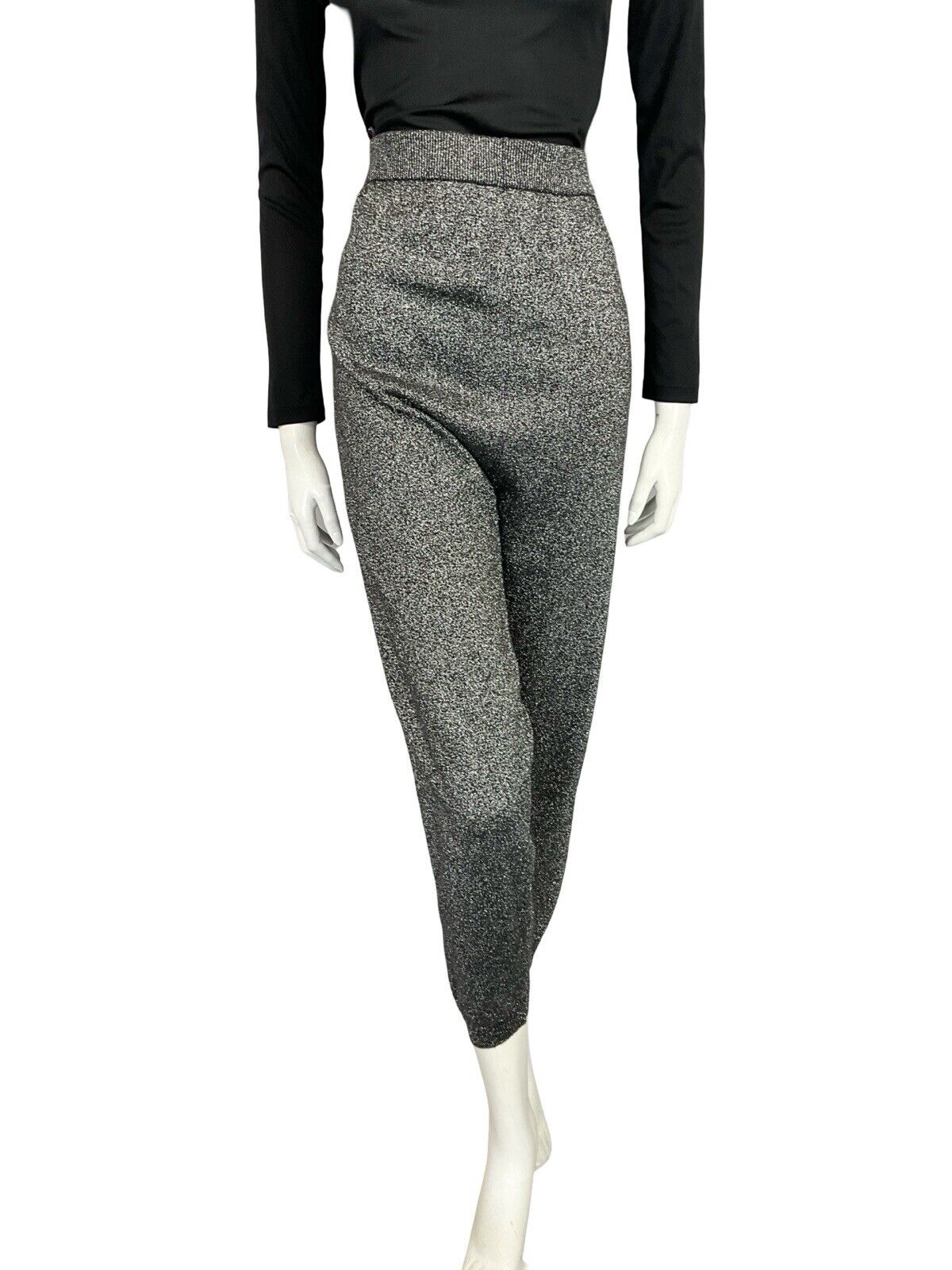 VTG 70S YESSICA DISCO SILVER SPARKLY STUDIO 54 3/4 STRETCHY PANTS TROUSERS 16