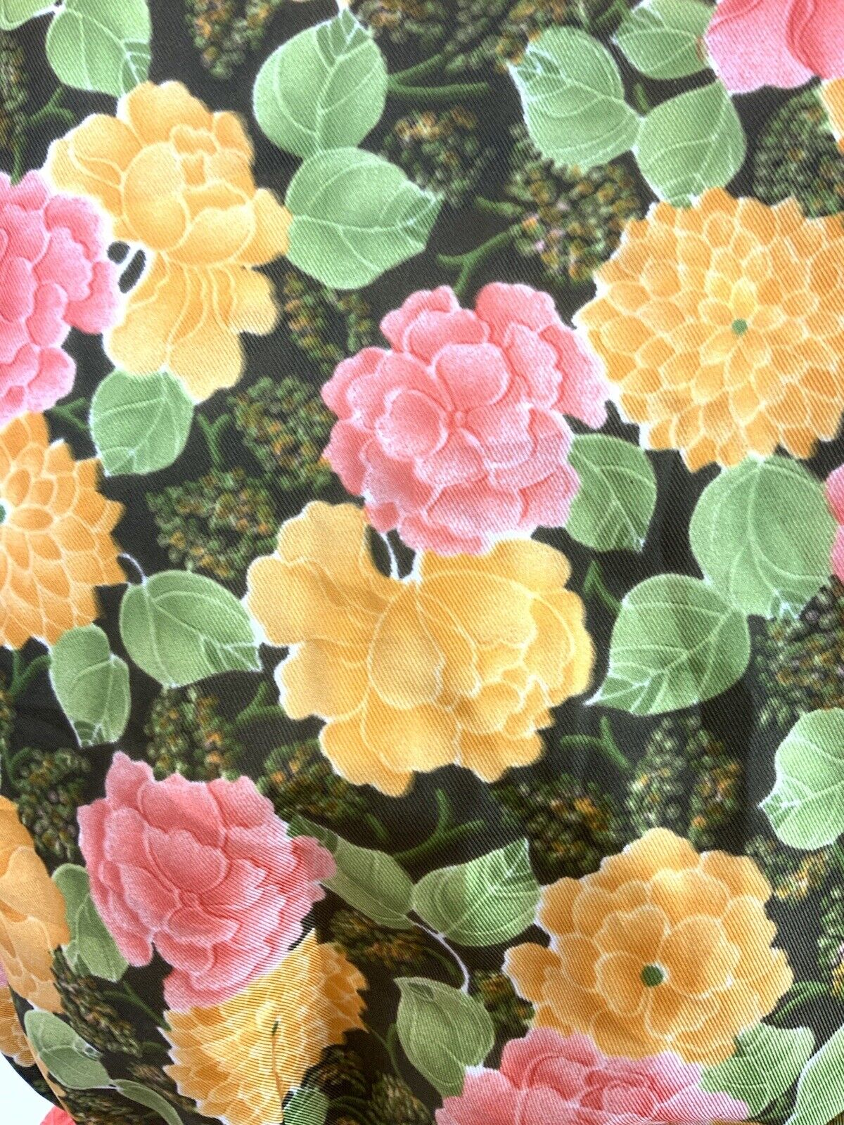 VINTAGE 60s 70s GREEN YELLOW PINK FLORAL CROPPED DAGGER SHIRT BLOUSE 8
