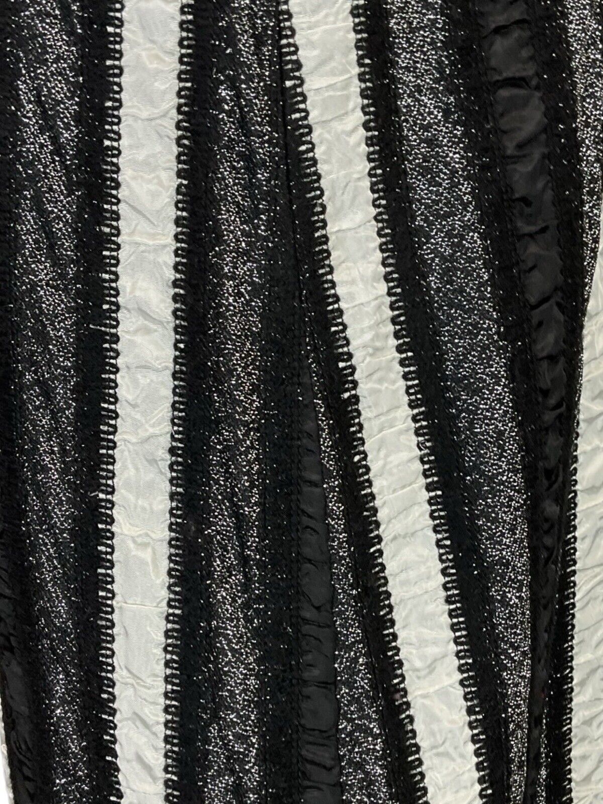 VTG 70S VICTORIAN STYLE DISCO SATIN LUREX PATCHWORK PARTY MAXI SKIRT S 8 10