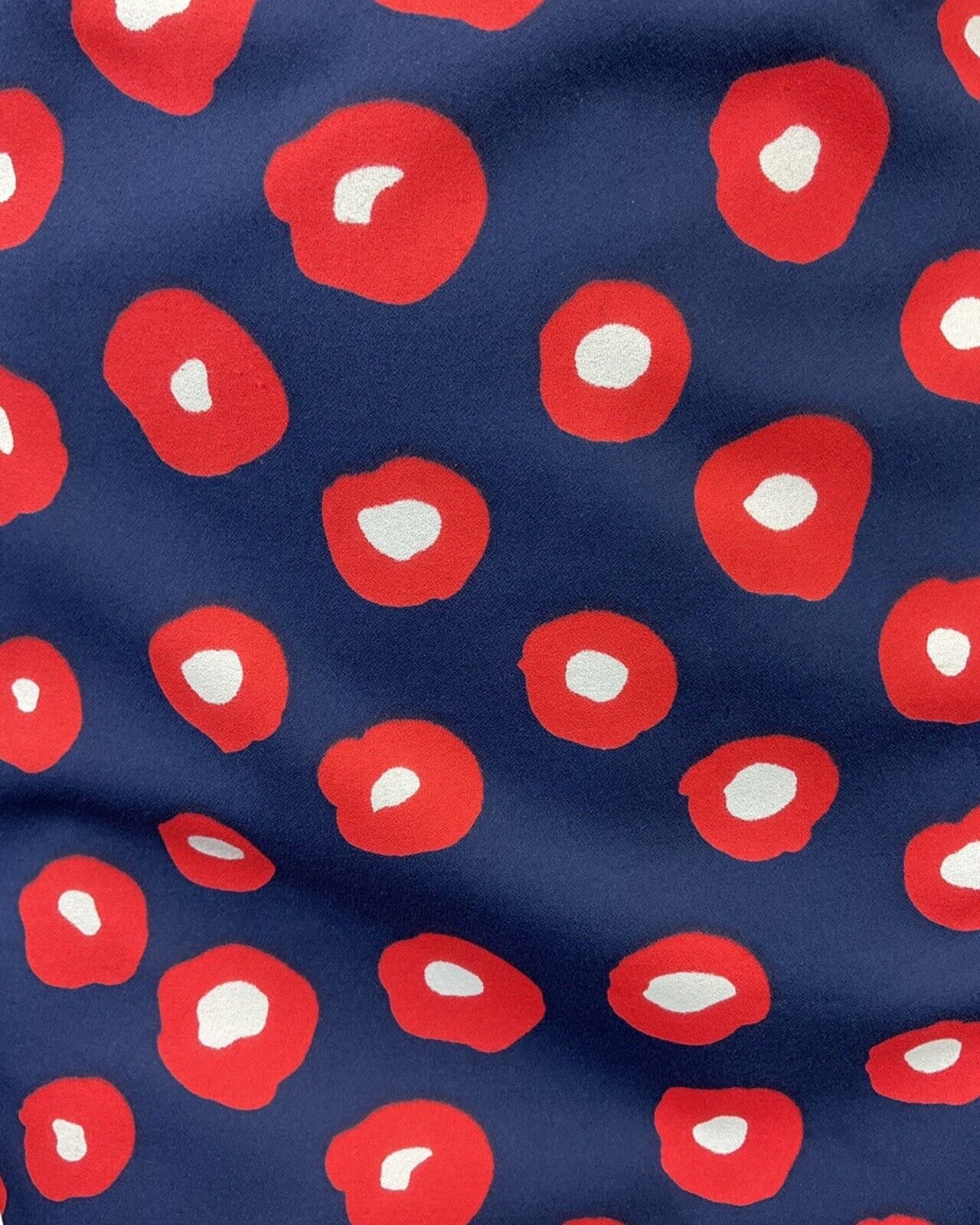 VINTAGE 60s 70s BLUE RED WHITE ABSTRACT DOTTY SLEEVELESS MOD DRESS 10 12