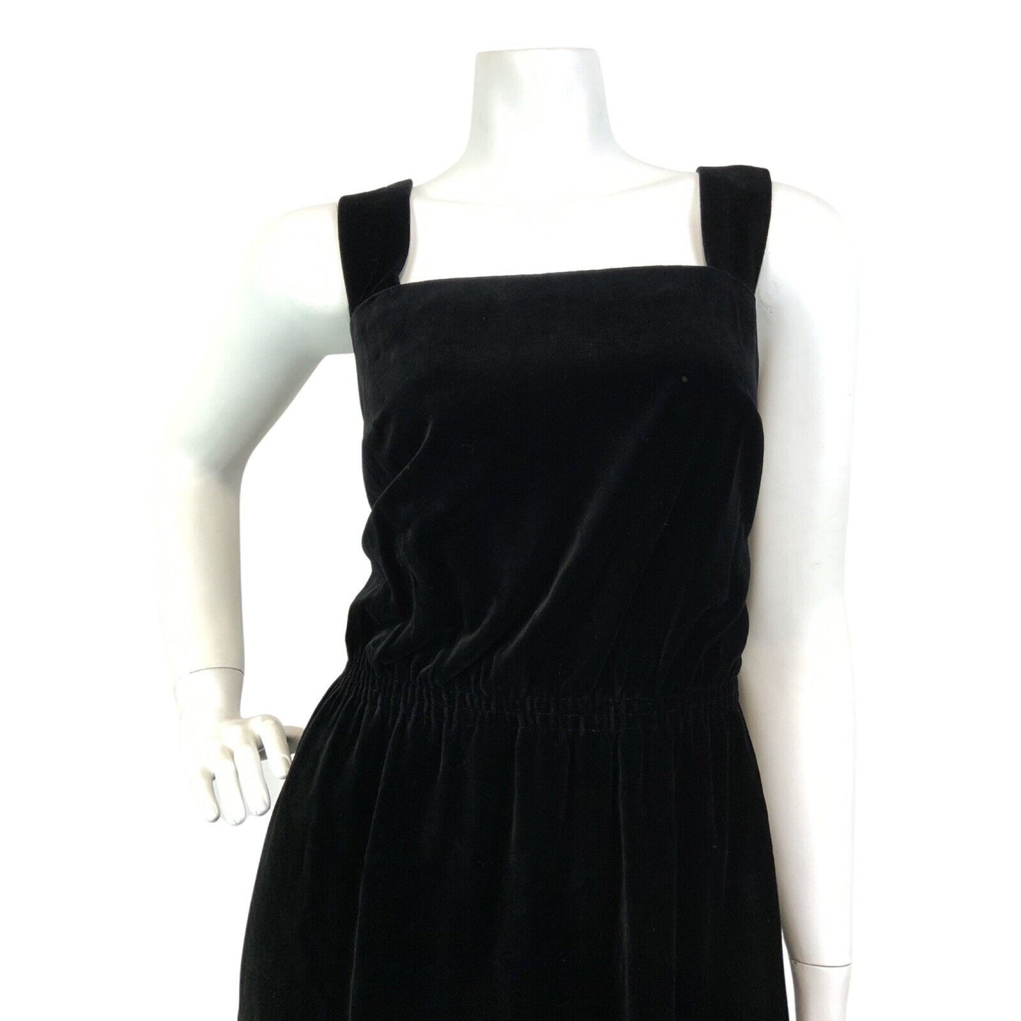 VINTAGE 60s 70s BLACK PINK GOLD FLORAL EMBROIDERED GLAM VELVET MAXI DRESS 10