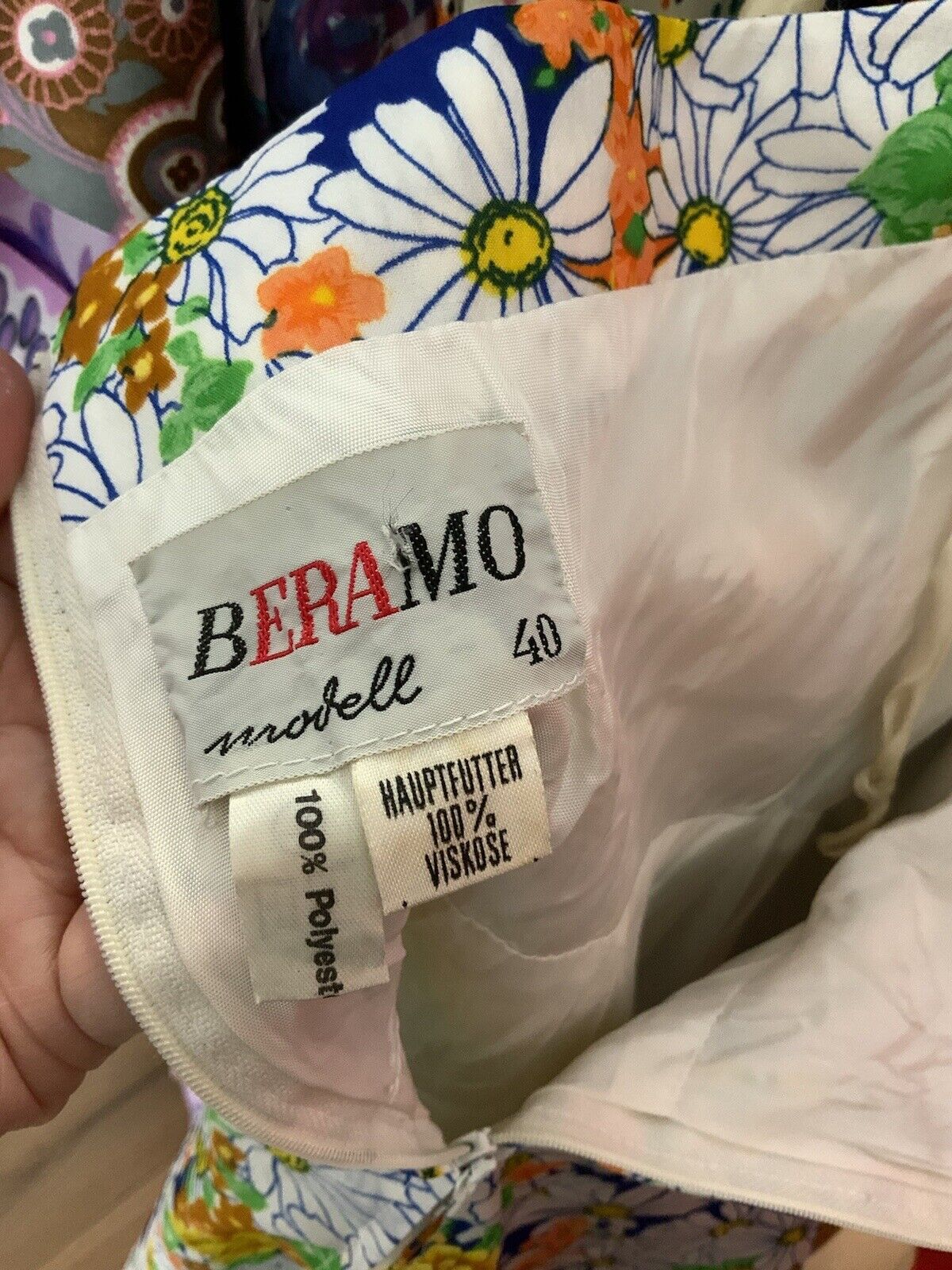 VINTAGE 60s 70s WHITE YELLOW ORANGE FLORAL DITSY DAISY HALTER SUMMER DRESS 10 12