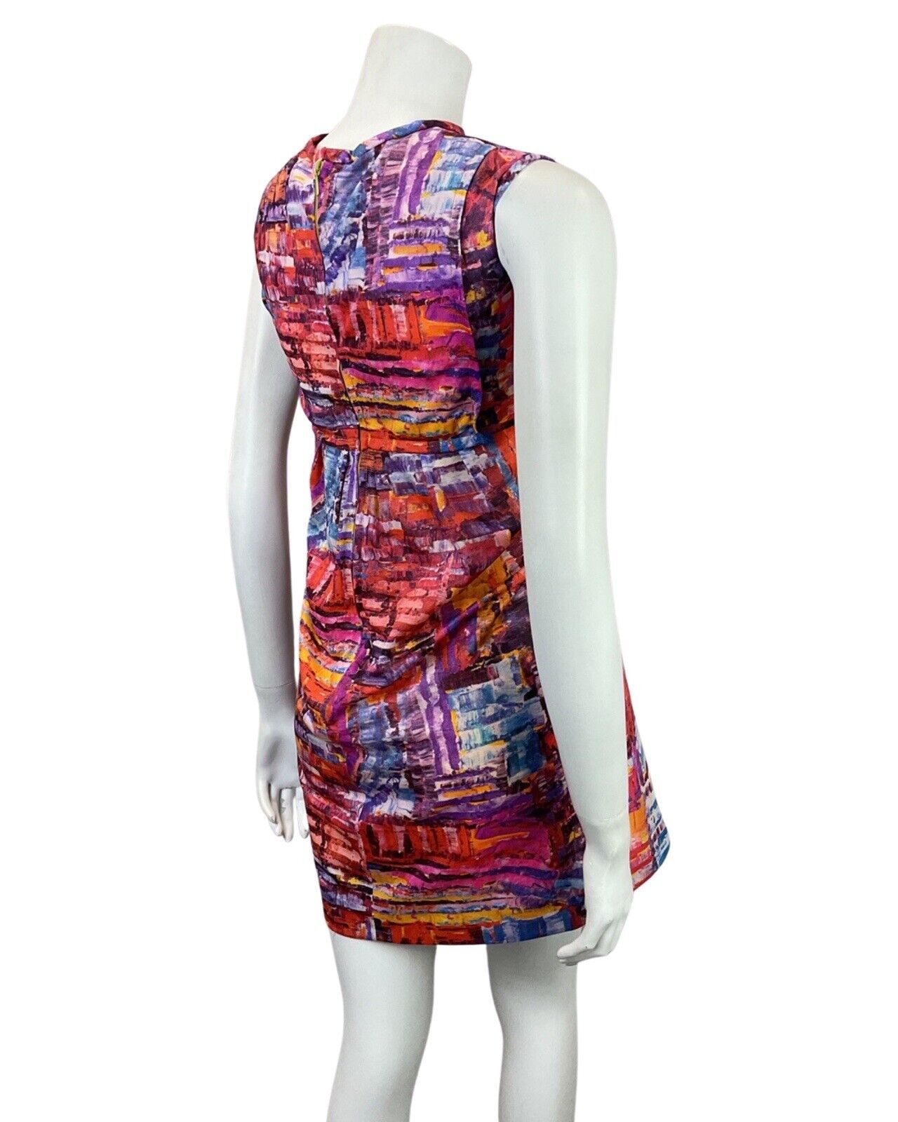 VTG 60s 70s PINK PURPLE BLUE YELLOW PSYCHEDELIC MOD EMPIRE TENT DRESS 12 14