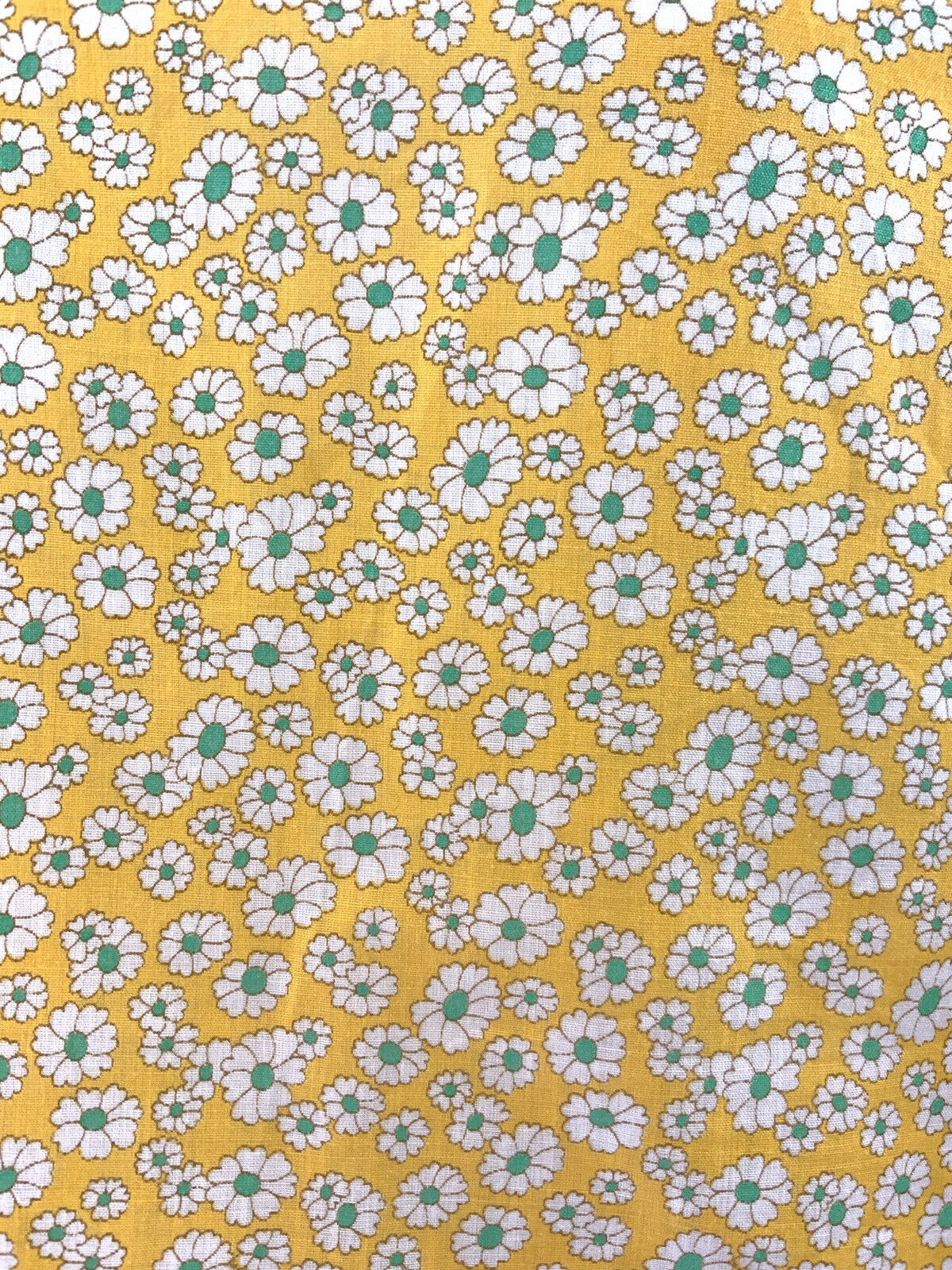 VINTAGE 60s 70s YELLOW WHITE GREEN FLORAL DITSY MOD DAGGER SHIRT BLOUSE 16 18