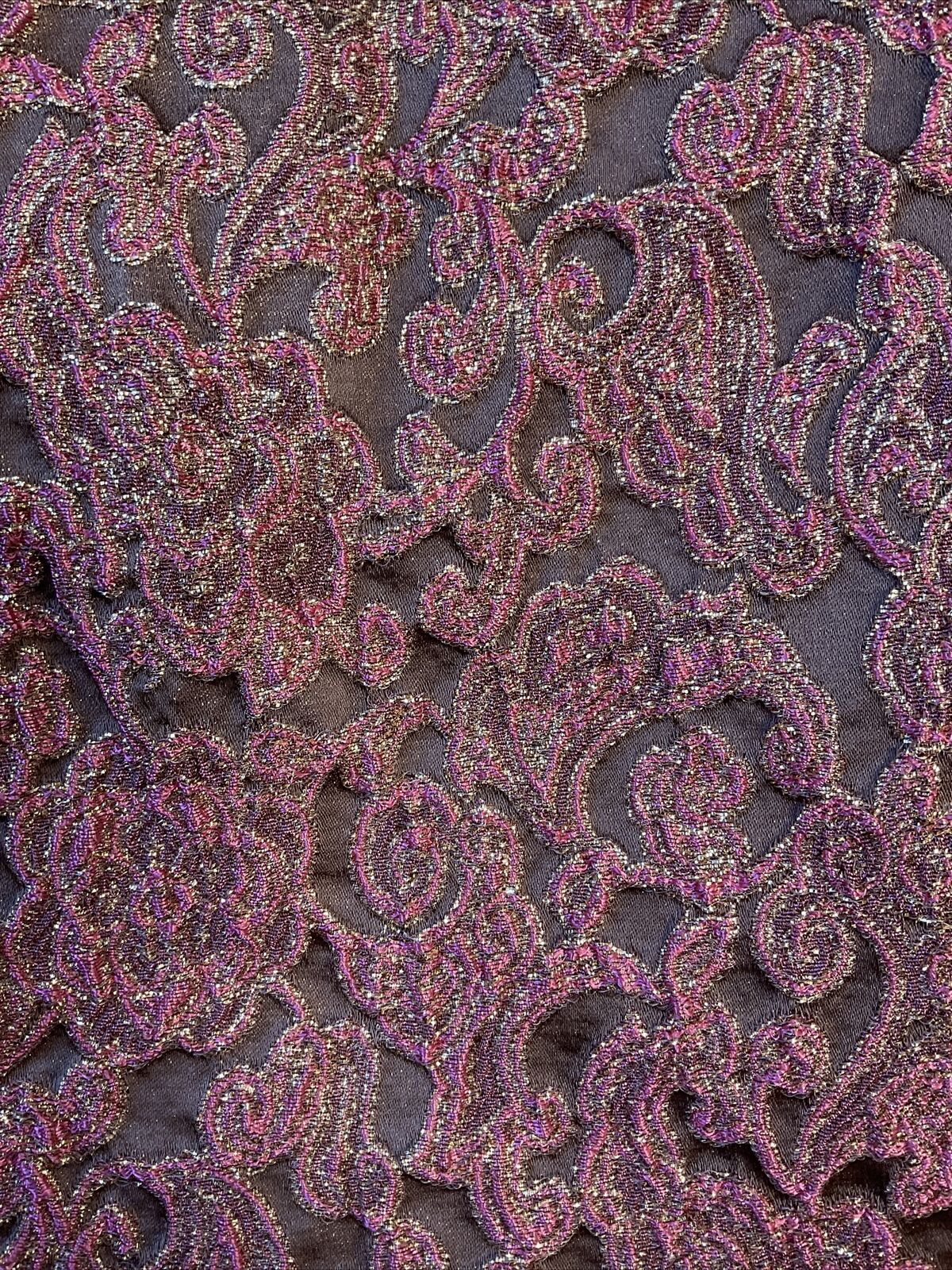 VINTAGE 60s 70s PINK GOLD FLORAL SWIRL BROCADE LUREX WAISTCOAT 12