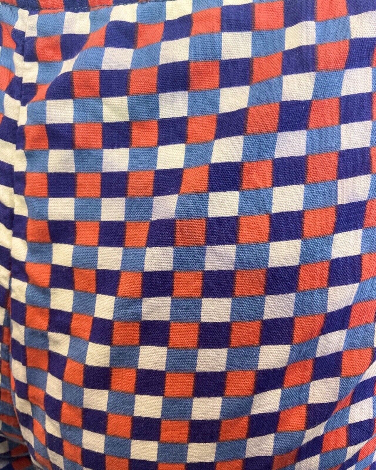 VINTAGE 60s 70s BLUE WHITE RED CHECKED ZIP-UP HIGHWAISTED MOD GOGO SHORTS 10