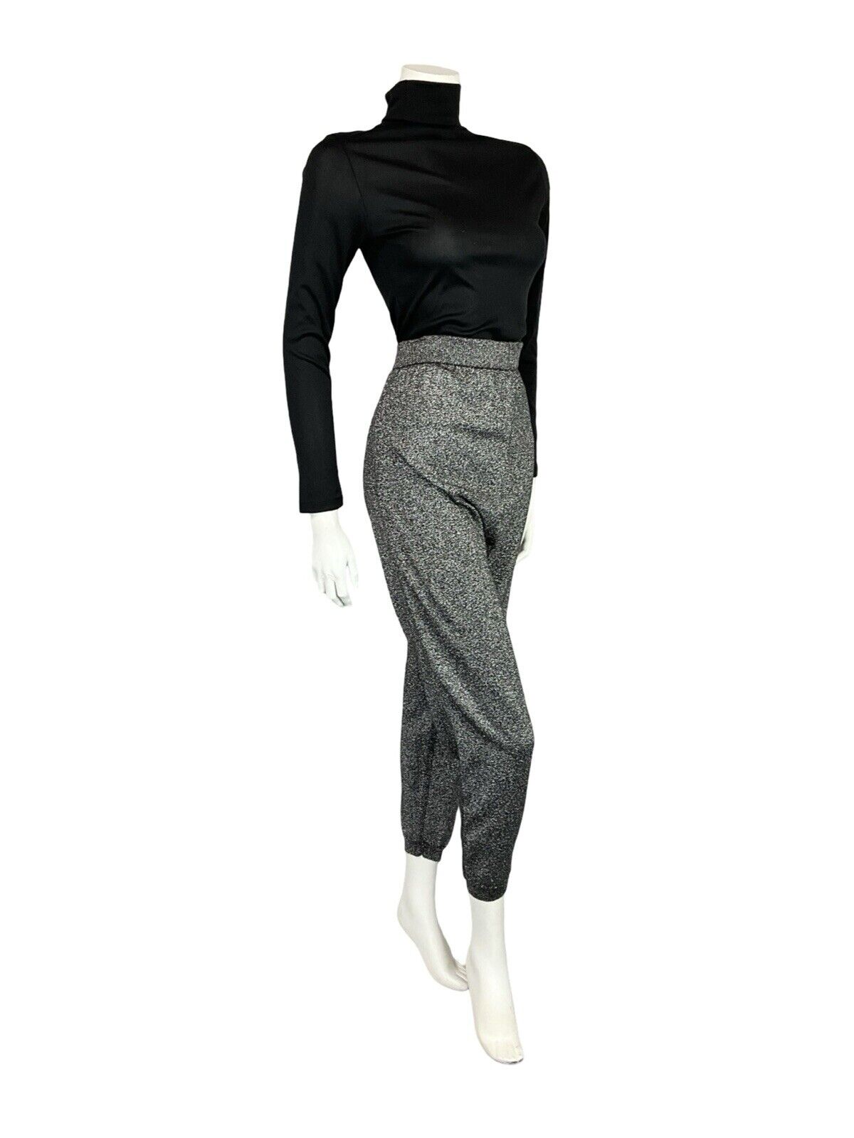 VTG 70S YESSICA DISCO SILVER SPARKLY STUDIO 54 3/4 STRETCHY PANTS TROUSERS 16