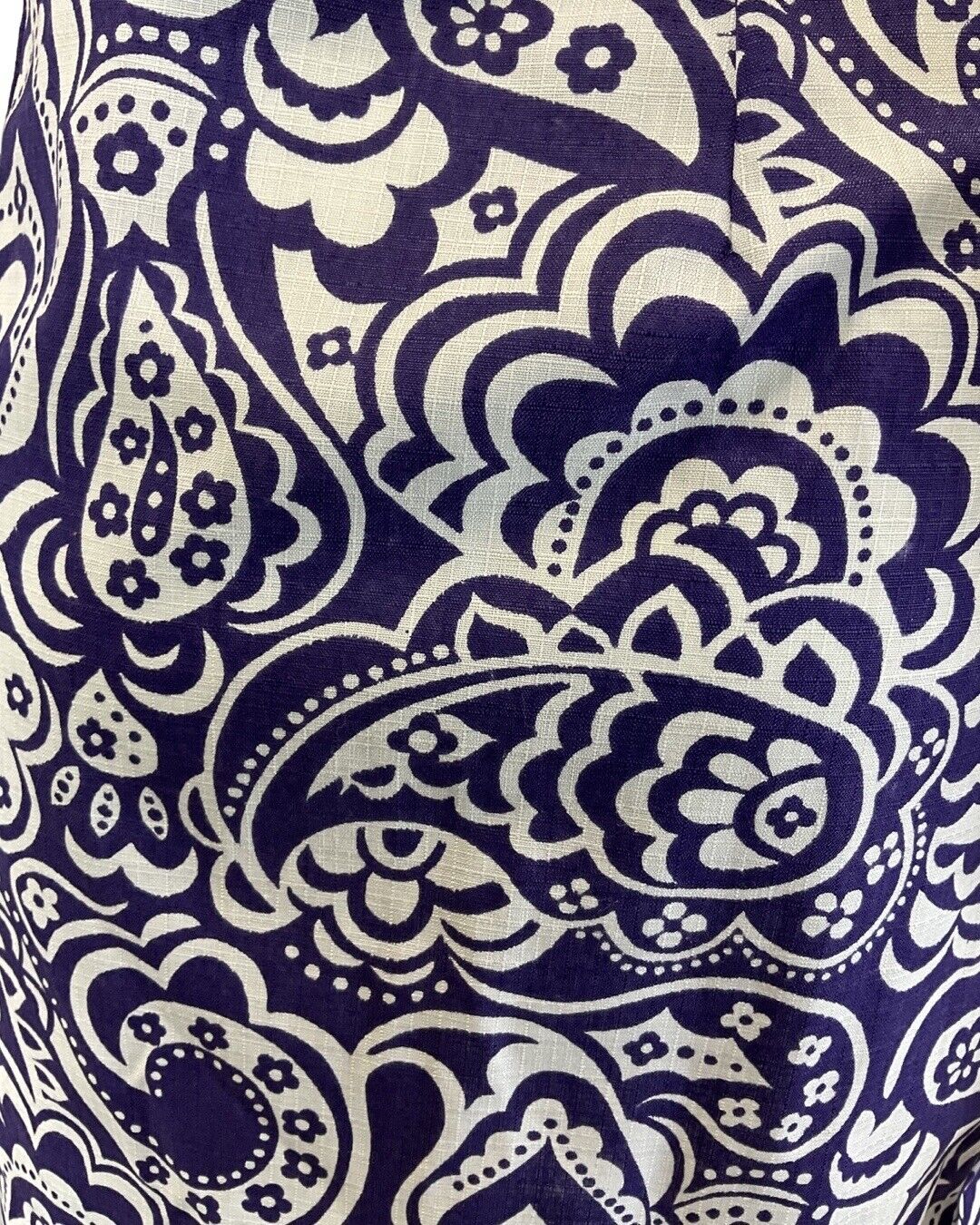 VINTAGE 60s 70s PURPLE WHITE PSYCHEDELIC FLORAL PAISLEY MOD SHORT SHIRT DRESS 12