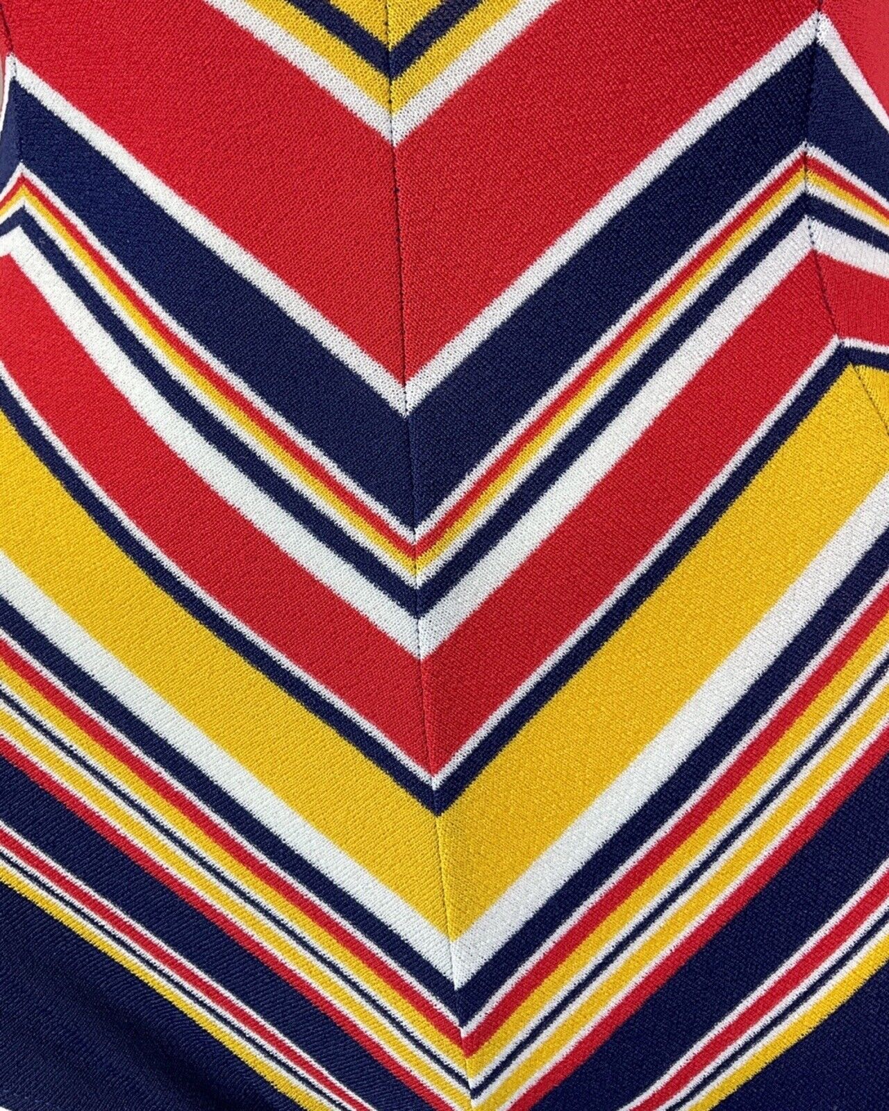 VINTAGE 60s 70s BLUE YELLOW RED STRIPED CHEVRON MOD BOY SHORT SWIMSUIT 12 14