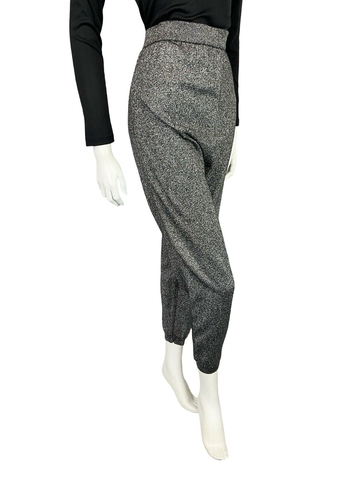 VTG 70S YESSICA DISCO SILVER SPARKLY STUDIO 54 3/4 STRETCHY PANTS TROUSERS 16