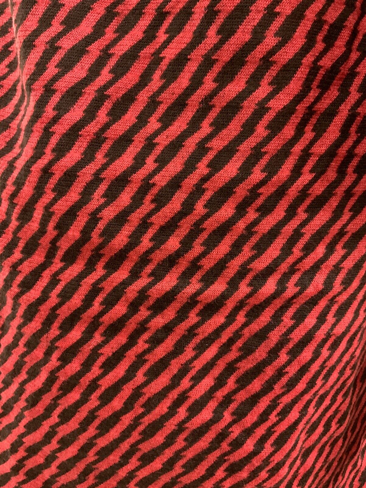 VINTAGE 60s 70s RED BLACK GOLD ZIG-ZAG LIGHTNING BOLT MOD SWING COAT 8