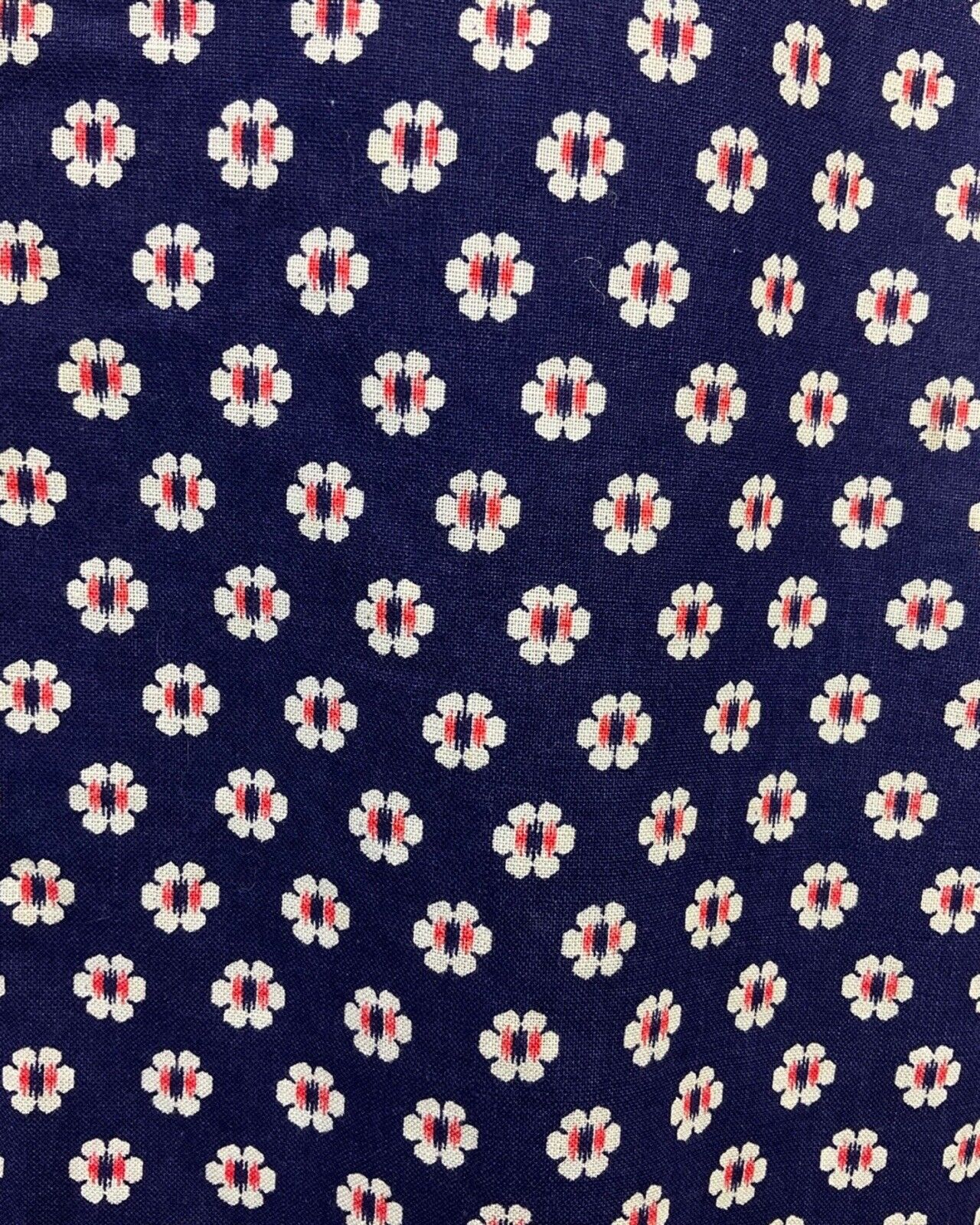 VINTAGE 60s 70s BLUE WHITE RED POLKA-DOT DAISY FLOWER STRAPPY SUN DRESS 8