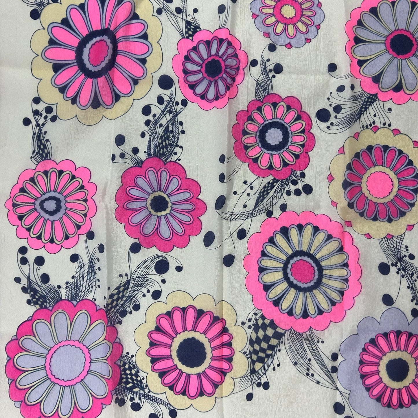 VINTAGE 60s 70s PINK, PURPLE, BLUE, CREAM, PSYCHEDELIC, FLOWER POWER, MOD SCARF