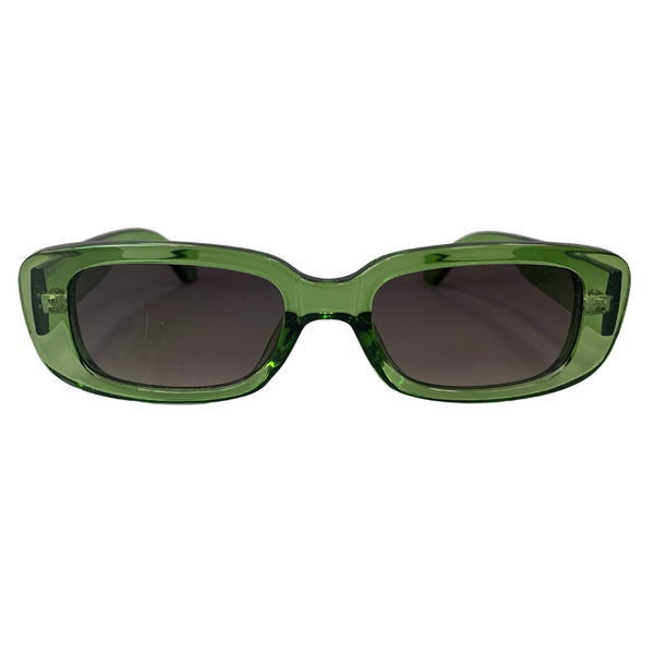 GREEN RECTANGLE VINTAGE STYLE 60s SUNGLASSES