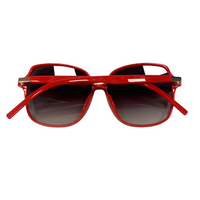 RED OVERSIZED SQUARE VINTAGE STYLE 70s SUNGLASSES