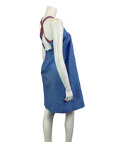 VINTAGE 60s BLUE WHITE RED POLKA-DOT MOD EMPIRE LINE TENT DRESS 4