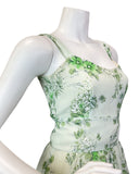VINTAGE 60s 70s MINT GREEN FLORAL BOHO STRAPPY SUMMER MAXI DRESS 4