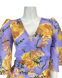 VINTAGE 60s 70s PURPLE YELLOW BROWN FLORAL SUMMER FLARED MAXI DRESS 6 8