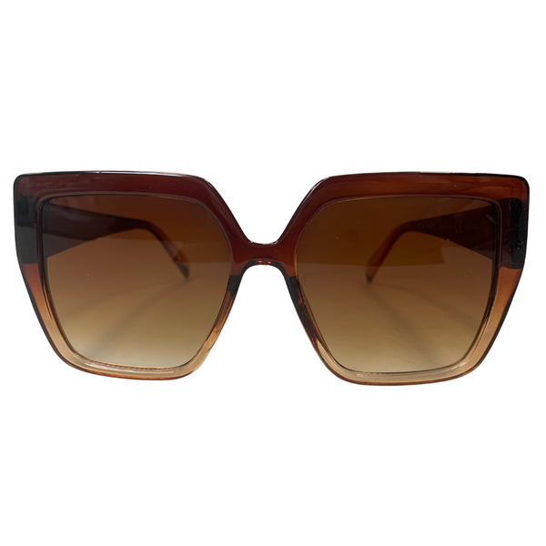 BROWN OVERSIZED SQUARE VINTAGE STYLE 70s SUNGLASSES