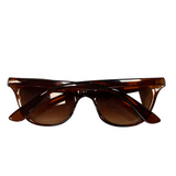 BROWN ROUND OVAL VINTAGE STYLE 60s SUNGLASSES