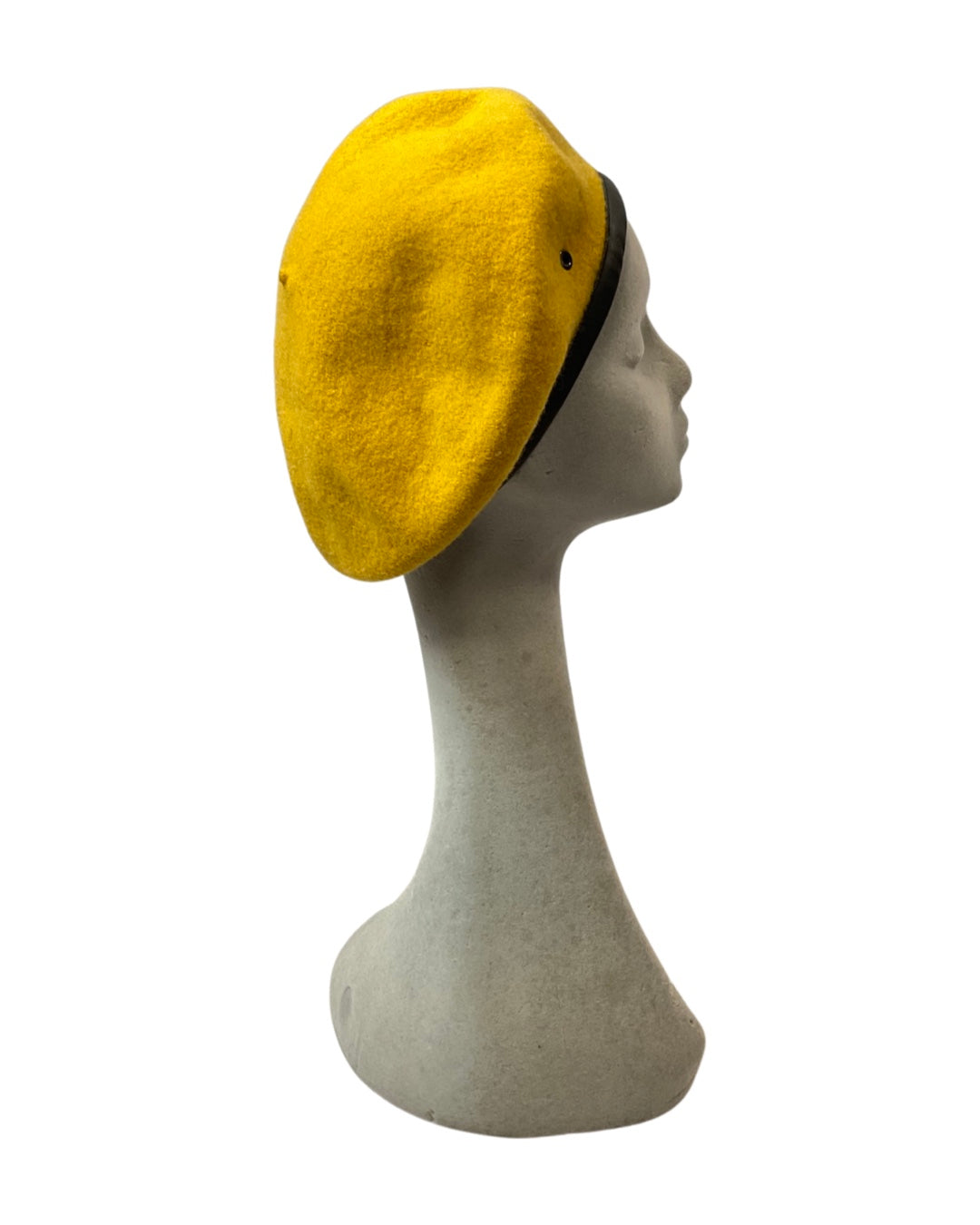 VINTAGE 70s MUSTARD YELLOW H&M HENNES MAURITZ MOD WOOL BERET