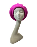 VINTAGE 60s 70s HOT PINK MOD FRENCH WOOL BERET