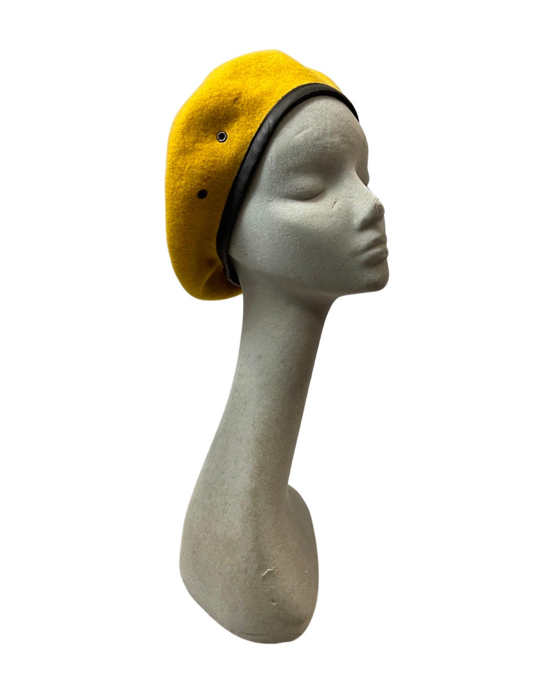 VINTAGE 70s MUSTARD YELLOW H&M HENNES MAURITZ MOD WOOL BERET