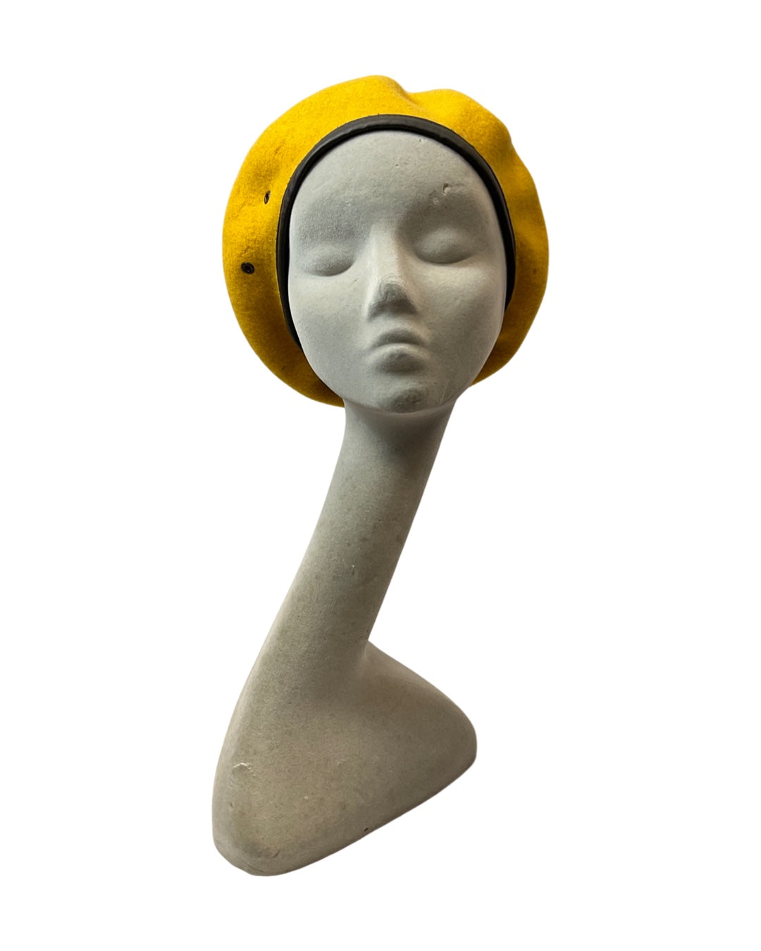 VINTAGE 70s MUSTARD YELLOW H&M HENNES MAURITZ MOD WOOL BERET