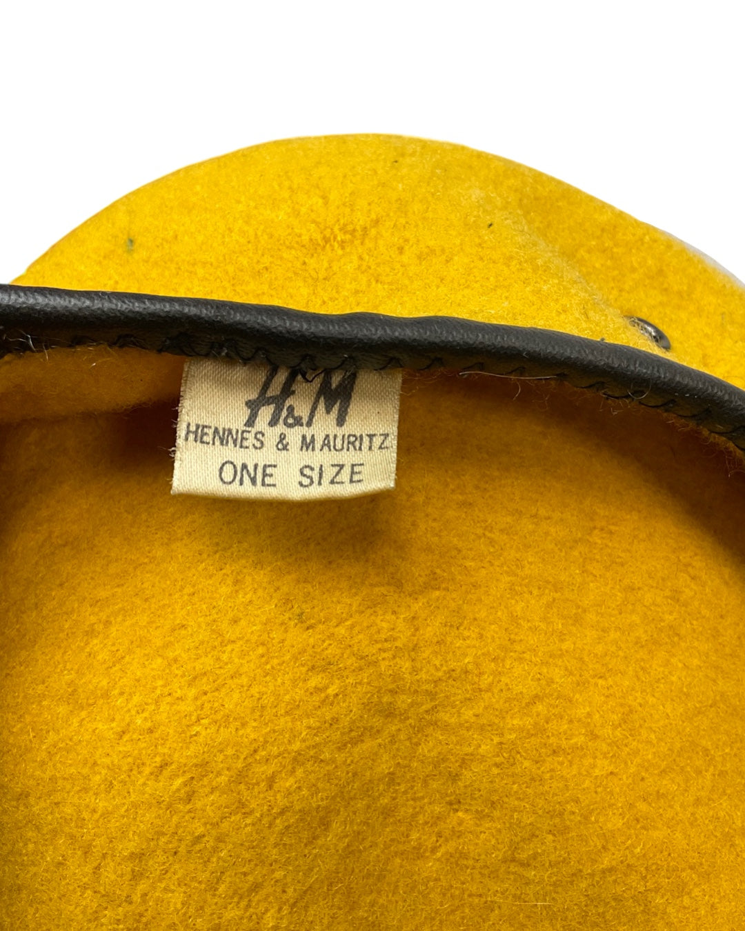 VINTAGE 70s MUSTARD YELLOW H&M HENNES MAURITZ MOD WOOL BERET