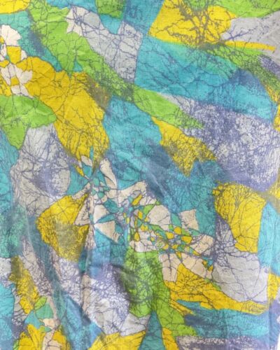 VINTAGE 60s 70s BLUE GREEN YELLOW PSYCHEDELIC HALTER SWING DRESS 12 14