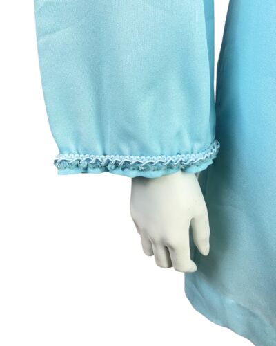 VINTAGE 60s 70s BABY BLUE SEQUIN MOD STUDIO 54 SHIFT DRESS 14