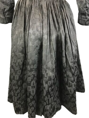 VTG 60S BLACK LEOPARD PRINT BROCADE FITTED DROPPED WAIST BOW PARTY LBD DRESS 6