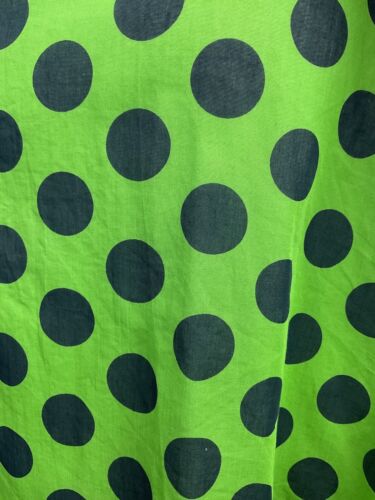 VINTAGE 60s 70s APPLE GREEN BLUE POLKA-DOT MOD DAGGER SHIRT DRESS 12 14