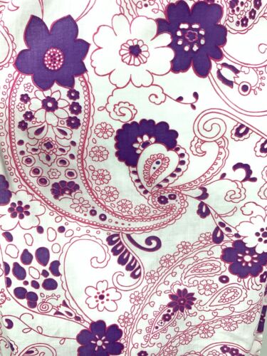 VTG 60s 70s WHITE PINK PURPLE FLORAL PAISLEY PSYCHEDELIC MOD SHIFT DRESS 14 16