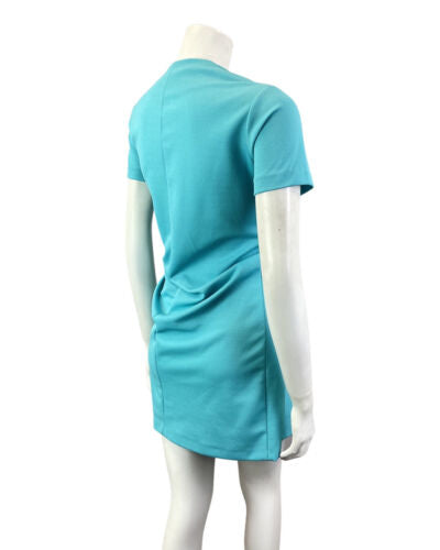 VINTAGE 60s 70s AQUA BLUE GOLD MOD SCOOTER SHORT DRESS 12 14