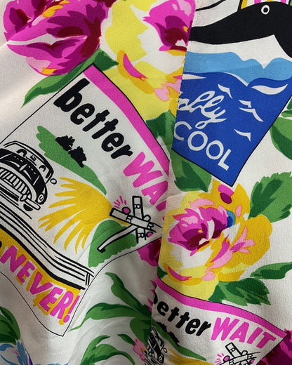 VINTAGE 60s 70s WHITE PINK GREEN FLORAL MATCHBOOK SUMMER STRAPPY SUNDRESS 10