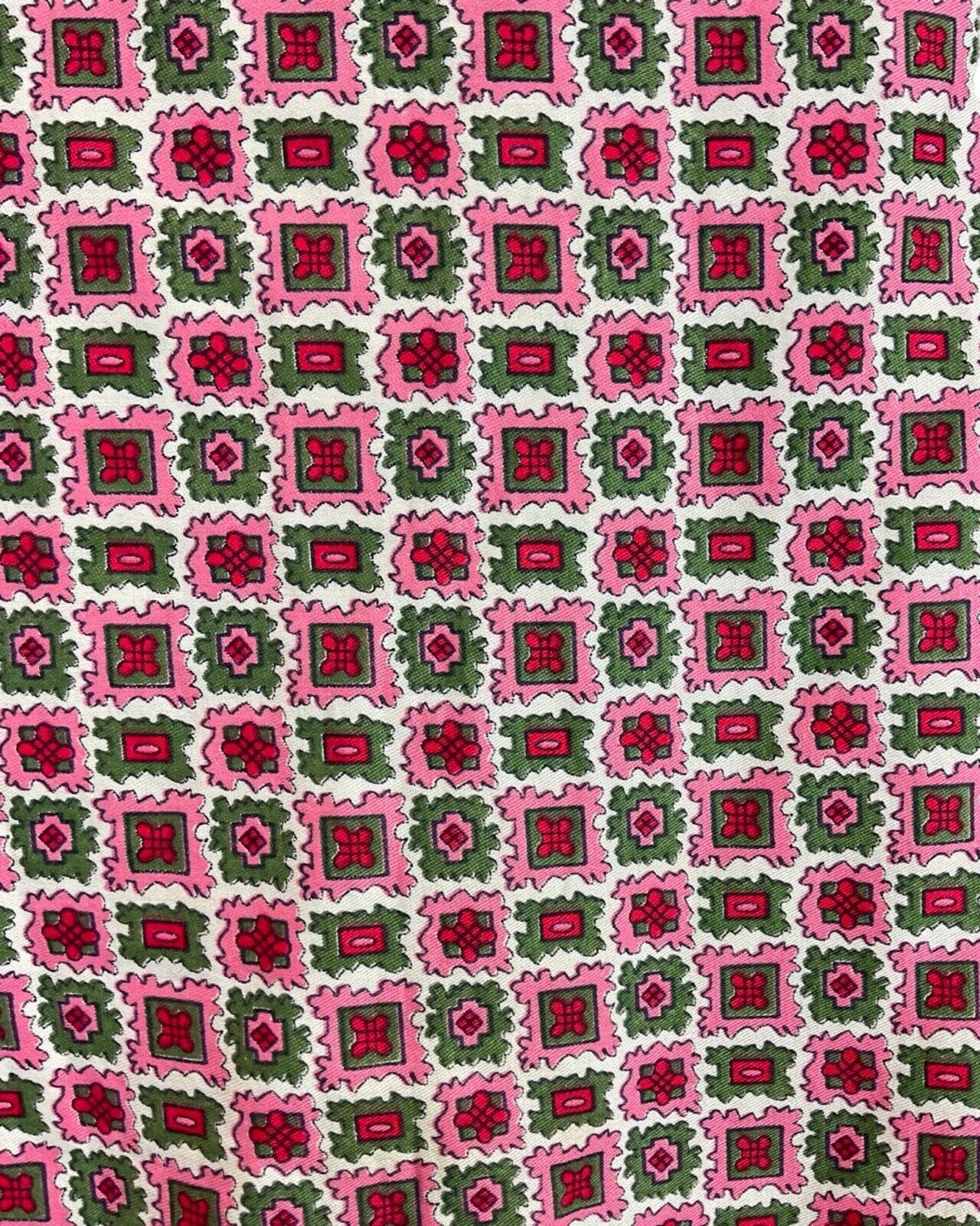 VINTAGE 60s 70s PINK GREEN RED GEOMETRIC MOD SLEEVELESS TENT SHIFT DRESS 10 12