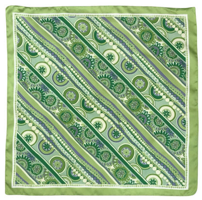 VTG 60S 70S GREEN PURPLE CREAM PSYCHEDELIC FLORAL STRIPED DOTTY SCARF