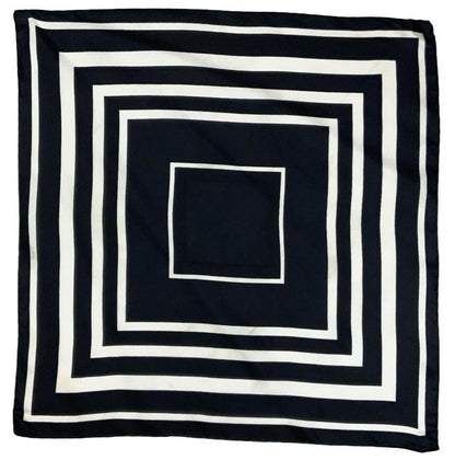 VTG 60S 70S BLACK WHITE MOD GEOMETRIC SQUARE SCARF
