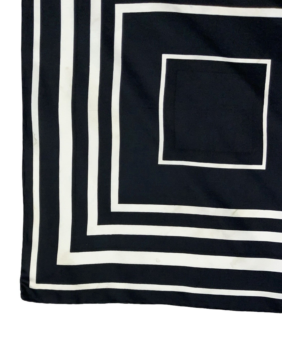 VTG 60S 70S BLACK WHITE MOD GEOMETRIC SQUARE SCARF