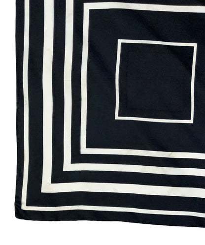 VTG 60S 70S BLACK WHITE MOD GEOMETRIC SQUARE SCARF