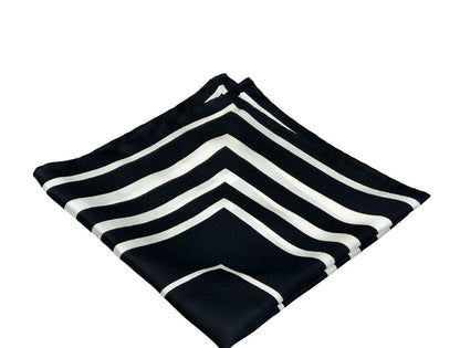 VTG 60S 70S BLACK WHITE MOD GEOMETRIC SQUARE SCARF