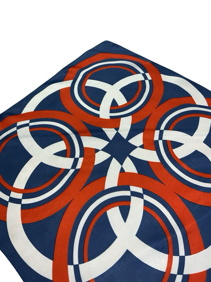 VTG 60S 70S GEOMETRIC MOD RED WHITE BLUE CIRCLE SCARF