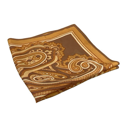 VTG 60S 70S PEACH ORANGE BROWN PSYCHEDELIC PAISLEY CLOUD SCARF