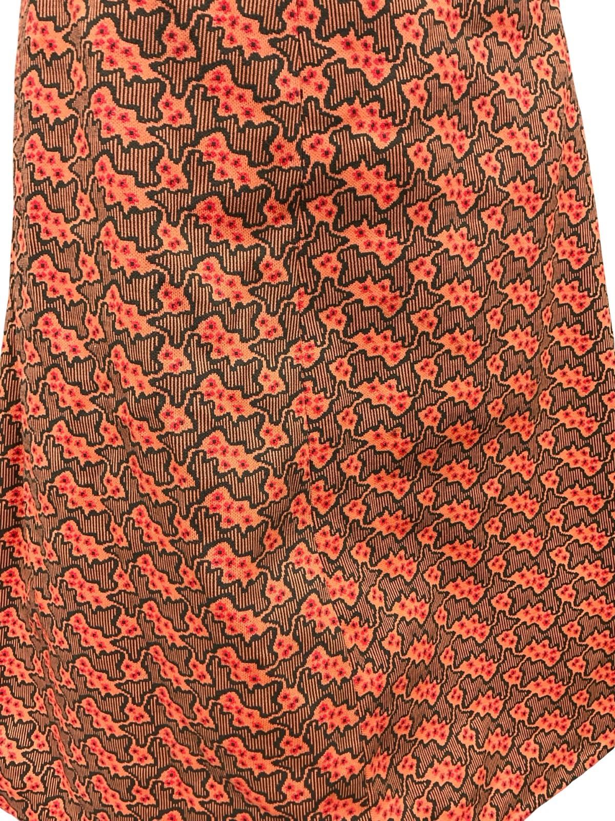VTG 60S 70S ORANGE NAVY BLUE RED PSYCHEDELIC STRIPED A LINE MIDI SKIRT 10