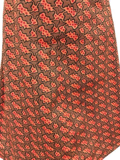 VTG 60S 70S ORANGE NAVY BLUE RED PSYCHEDELIC STRIPED A LINE MIDI SKIRT 10