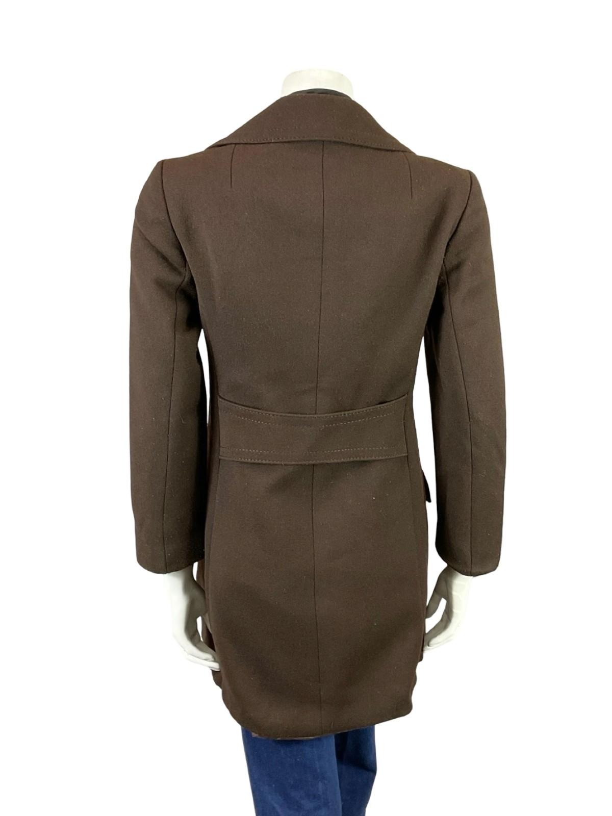 VTG 60S 70S MOD BROWN DOUBLE BREASTED NOTCH LAPEL COAT 10