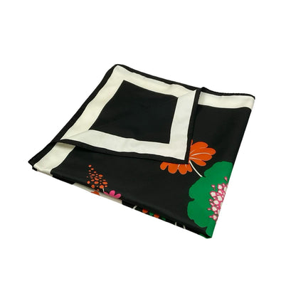 VTG 60S 70S BLACK PINK ORANGE WHITE GREEN FLORAL BOHO SCARF